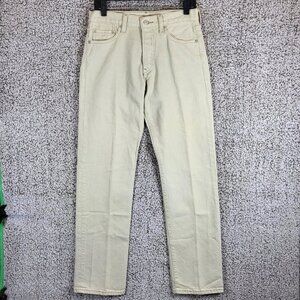 Vintage Levi's 501 Straight Leg Jeans Mens W30 L32 Beige Casual Denim Pants